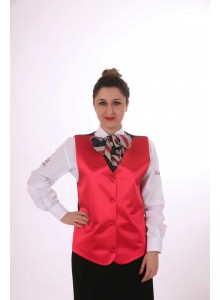 GARSON HOSTES YELEK KIRMIZI SATEN    HK12 