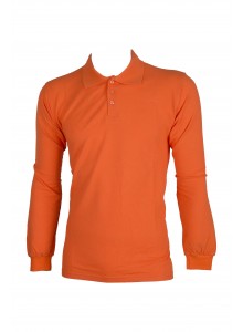 POLO YAKA TURUNCU UZUN KOL İKİ 2 İPLİK SWEATSHIRT