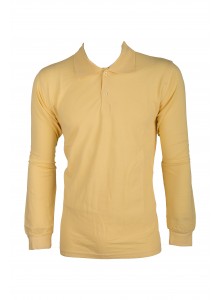 POLO YAKA SARI UZUN KOL İKİ 2 İPLİK SWEATSHIRT