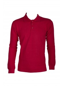 POLO YAKA BORDO UZUN KOL İKİ 2 İPLİK SWEATSHIRT