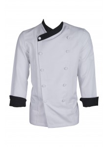 AŞÇI CHEF CEKET BEYAZ- SİYAH BİYELİ