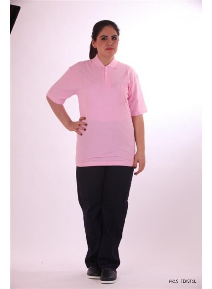 PEMBE LAKOST KISA KOL TİŞÖRT T-SHİRT  TSH-43