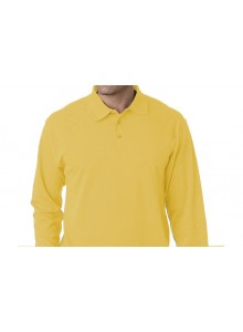 POLO YAKA SARI UZUN KOL İKİ 2 İPLİK SWEATSHIRT 