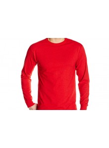 0 Yaka Kırmızı Uzun Kollu Tişört 