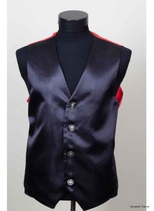 GARSON HOSTES YELEK SİYAH SATEN  GAR-11 