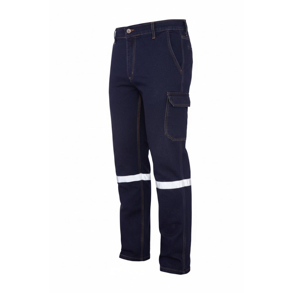 Myform Eco Denim 2955 mavi kot iş pantolonu kargo cepli teknik görünüm