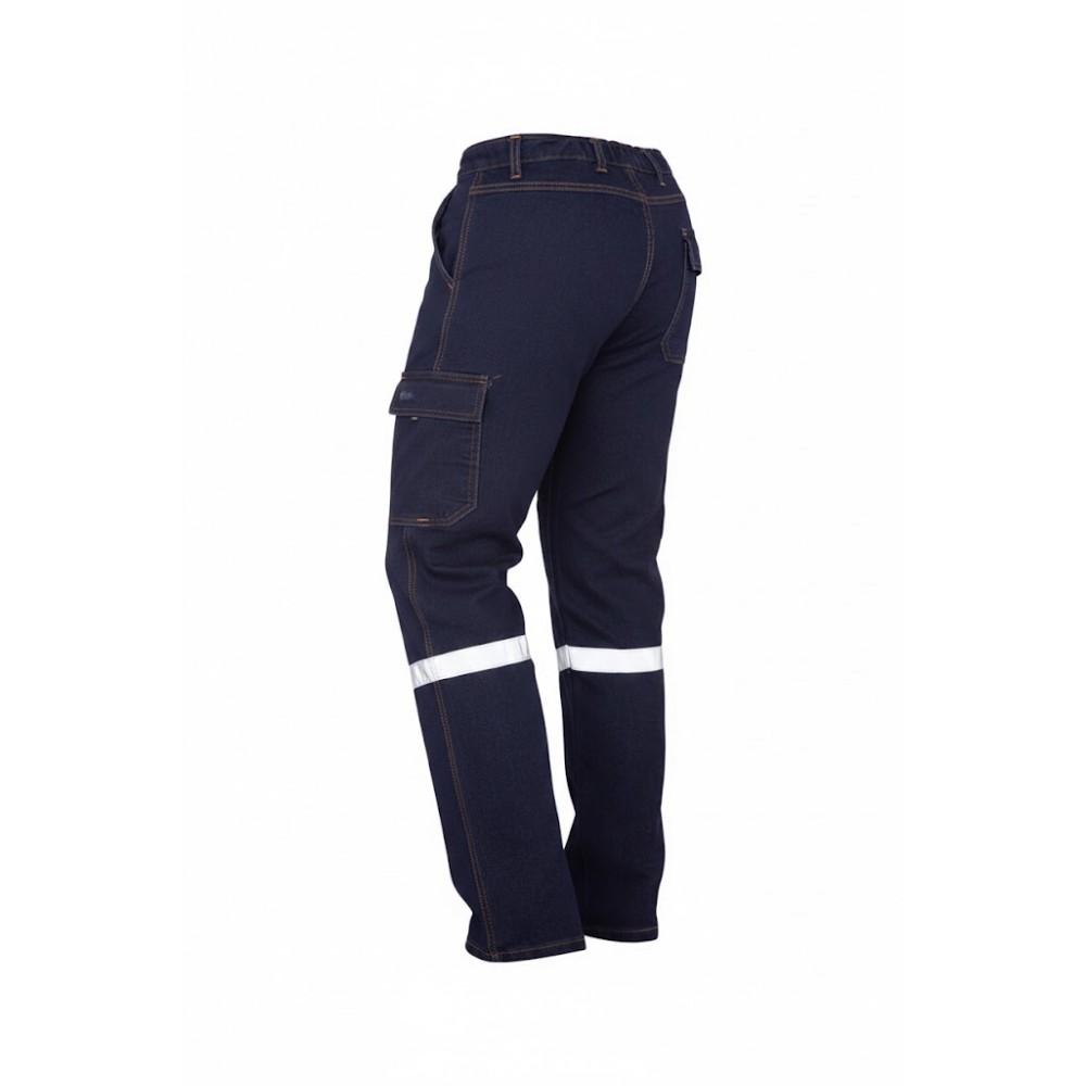 Myform Eco Denim 2955 mavi kot iş pantolonu kargo cepli teknik görünüm