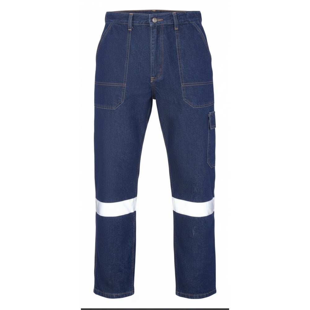 Myform Petra Jean 2124 teknik mavi iş pantolonu modern kesim detayları