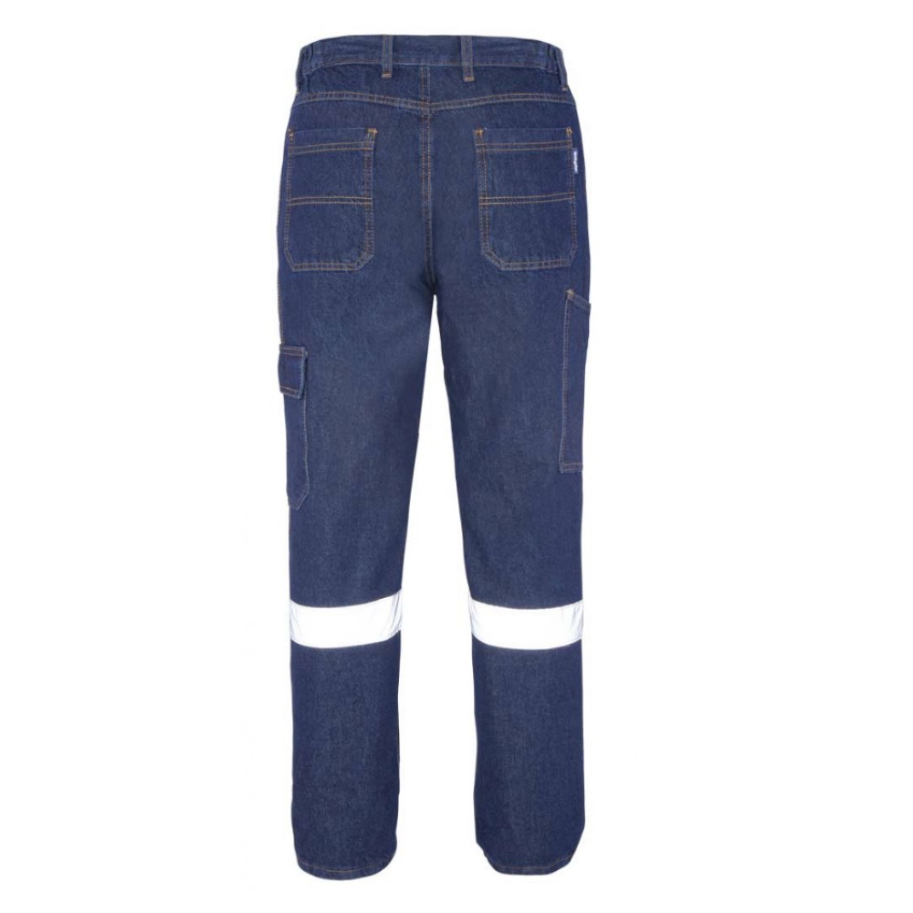 Myform Petra Jean 2124 teknik mavi iş pantolonu modern kesim detayları