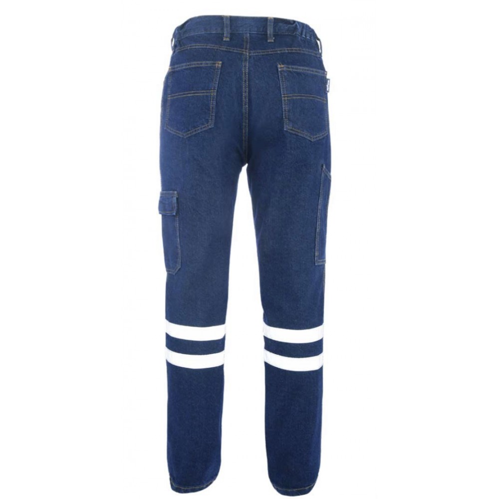 Myform Sona Denim 2136 mavi kot iş pantolonu kargo cepli model