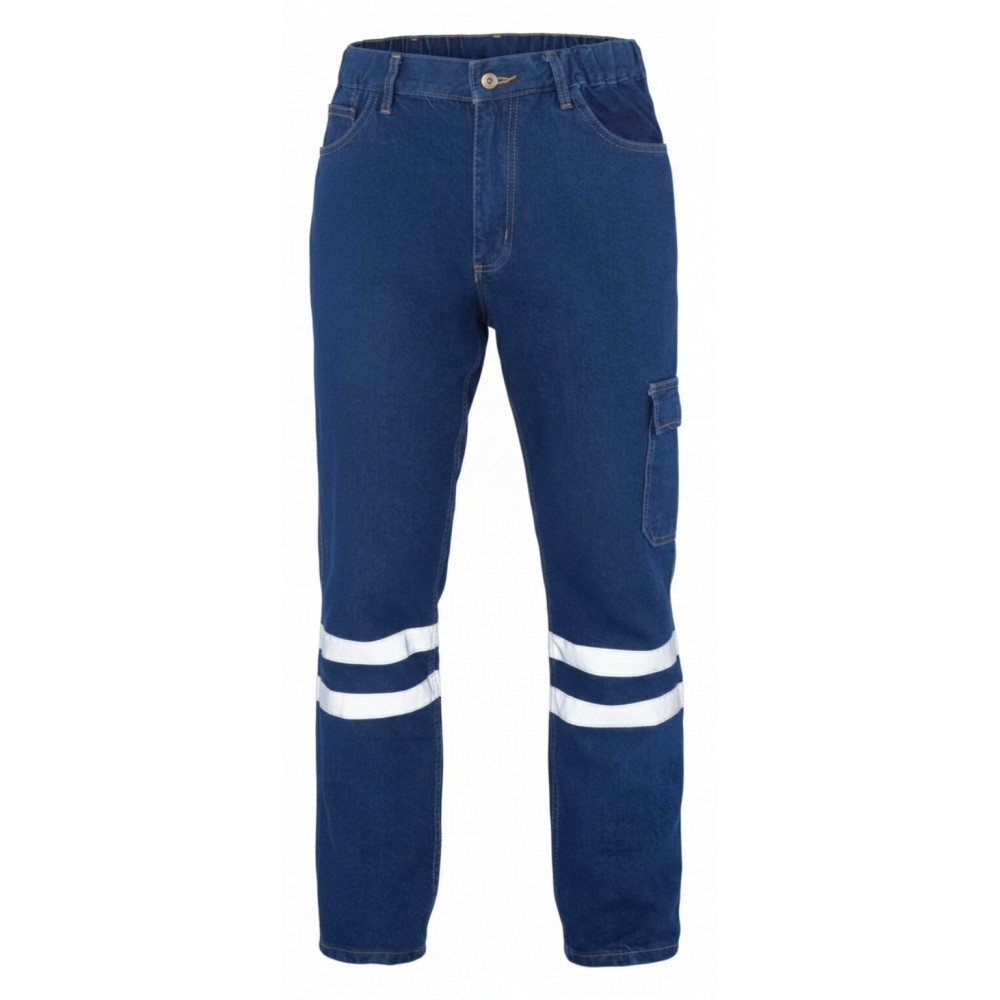 Myform Sona Denim 2136 mavi kot iş pantolonu kargo cepli model