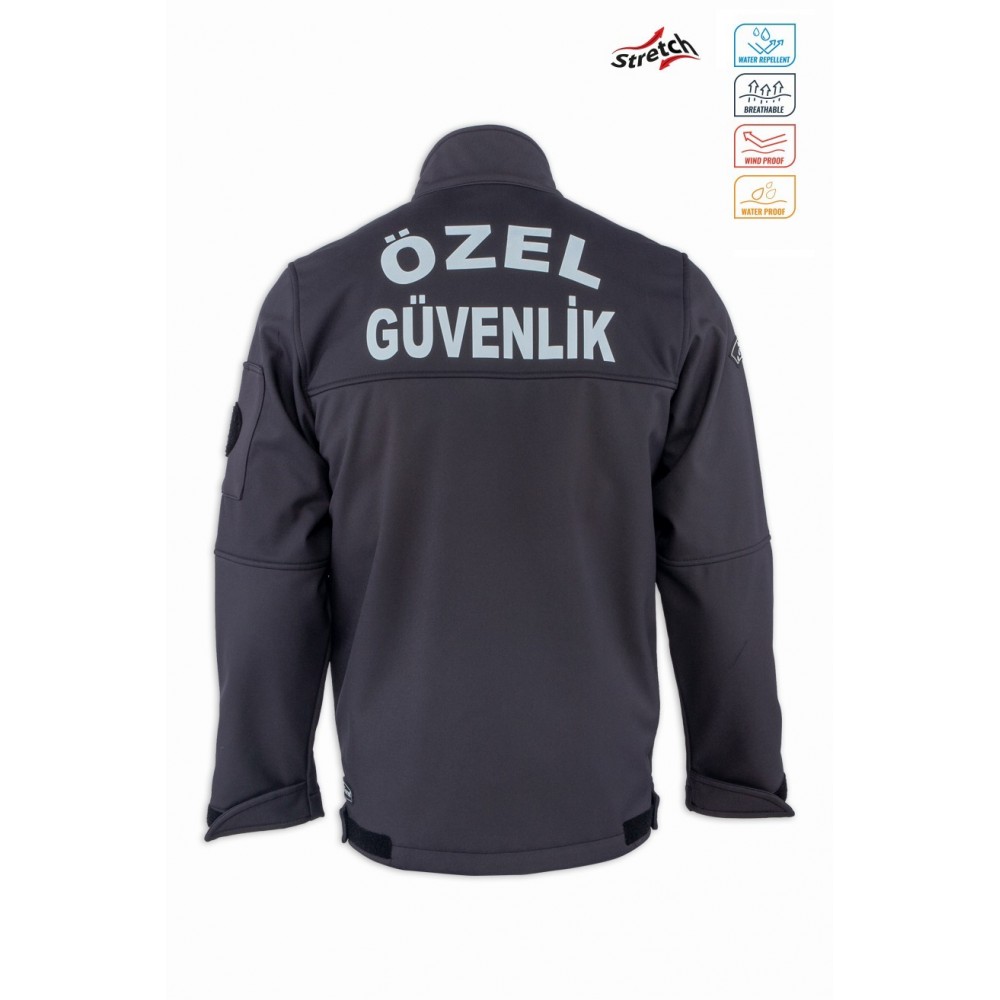 Siyah yeni tip güvenlik üniforması mont