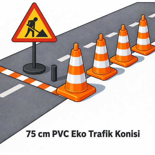 75 cm PVC Eko Trafik Konisi