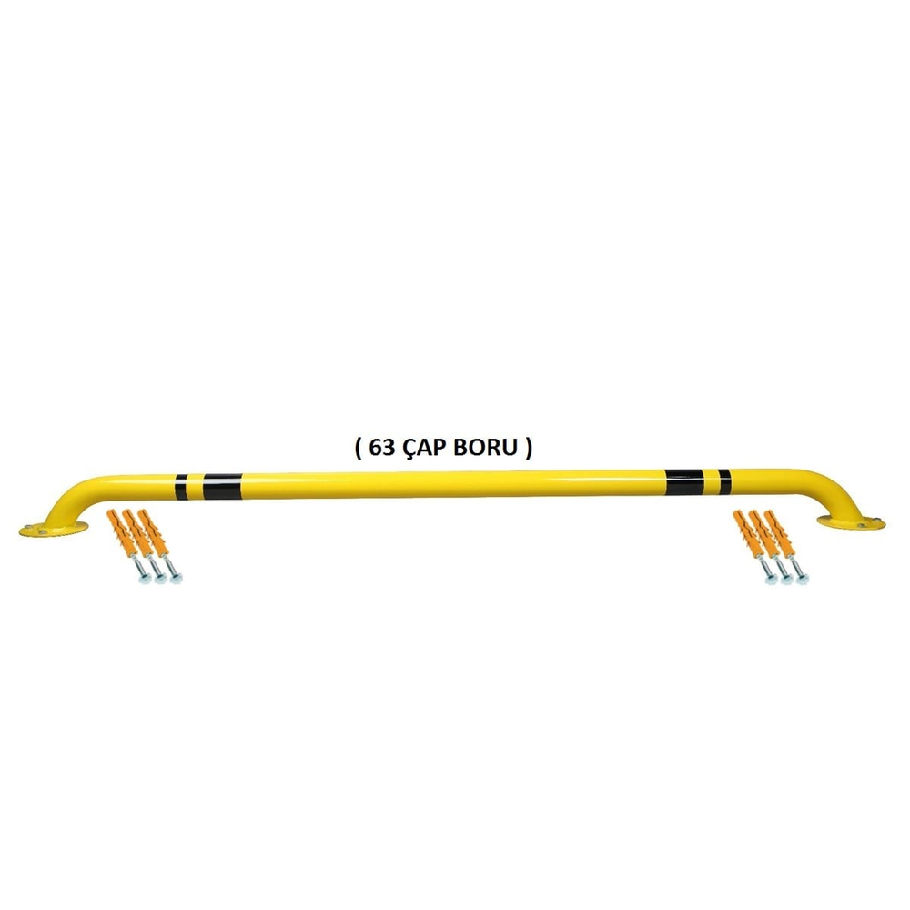 Metal Araç Stoperi 180 cm Ø63 mm metal arac stoperi 180 cm 63 mm demir boru sari reflektifli otopark stoperi