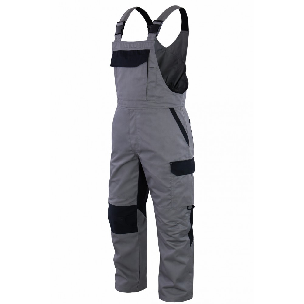 Myform Nova 10112 gri modern fit bahçıvan tipi askılı iş tulumu