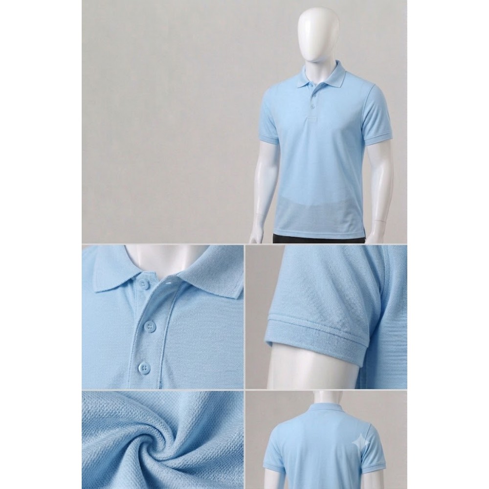 Polo Yaka Dry Touch Açık Mavi İş Tişörtü