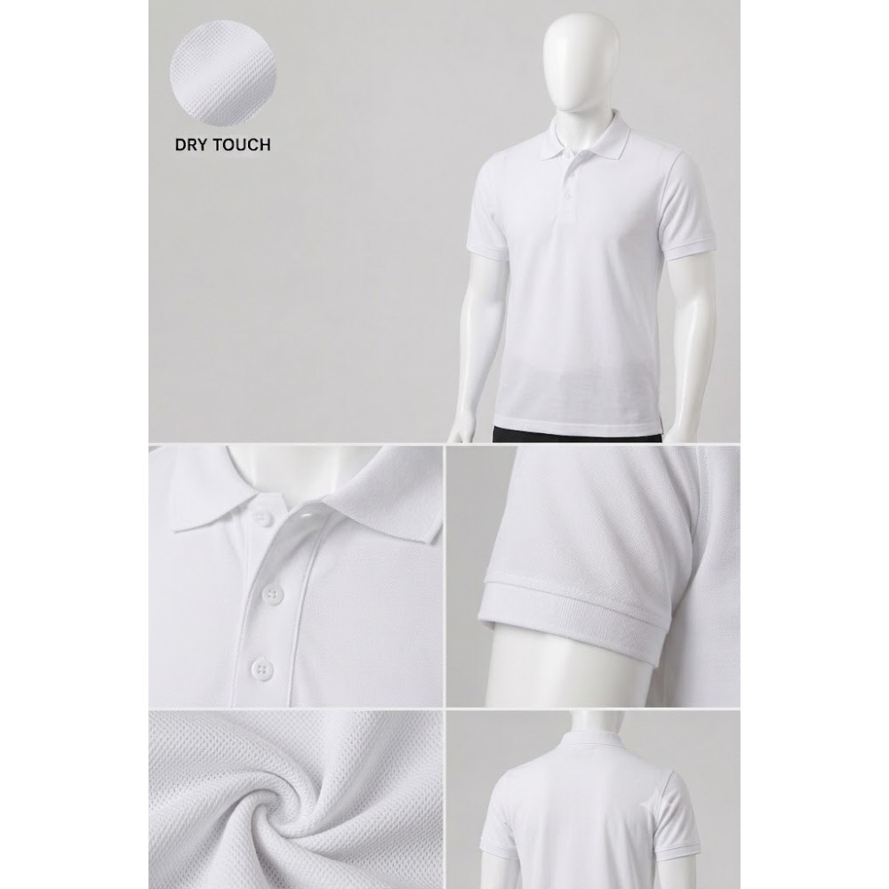 Polo Yaka Dry Touch Beyaz İş Tişörtü