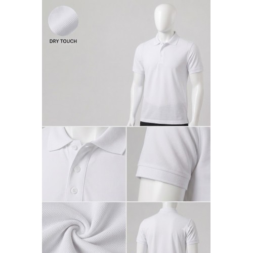 Polo Yaka Dry Touch Beyaz Tişört