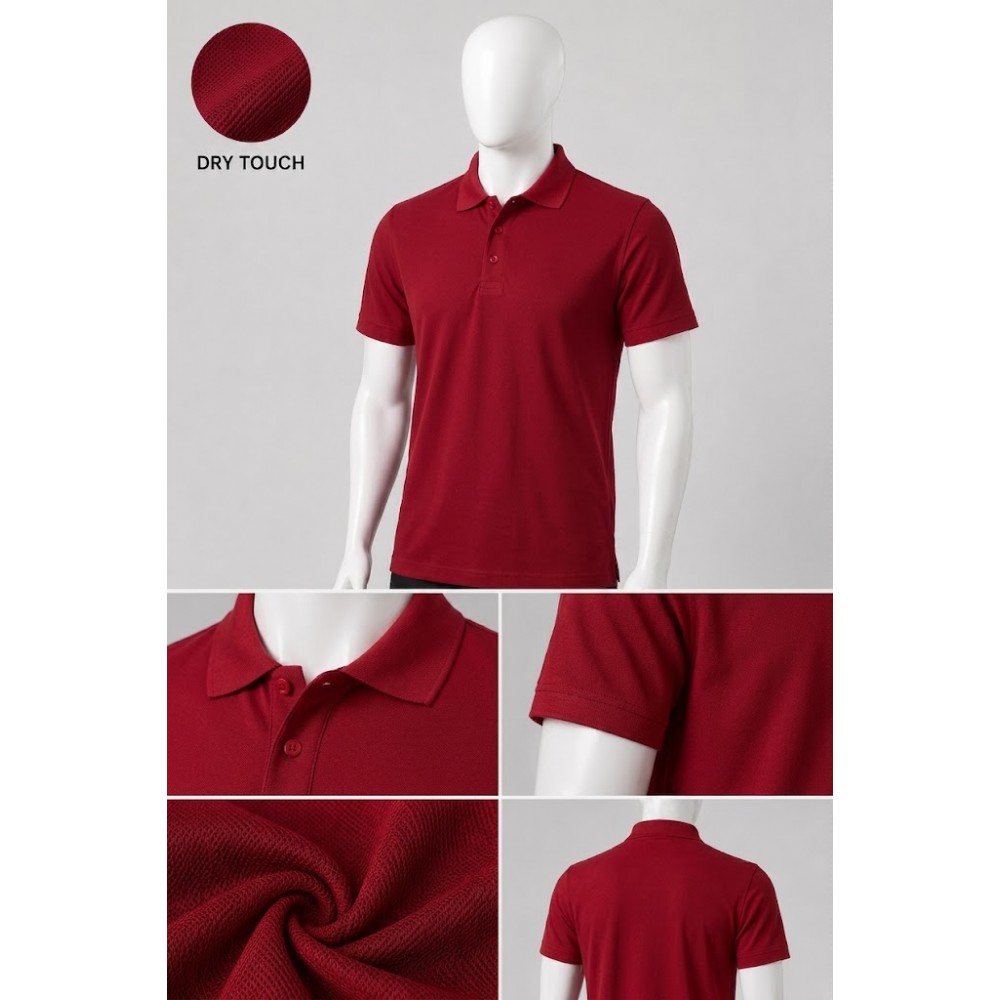 Polo Yaka Dry Touch Bordo İş Tişörtü