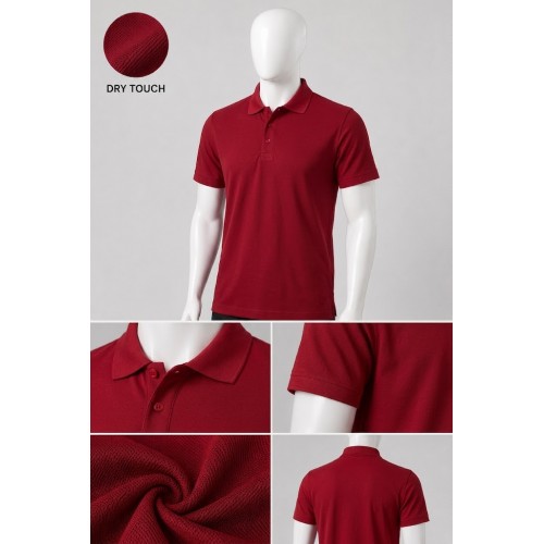 Polo Yaka Dry Touch Bordo Tişört