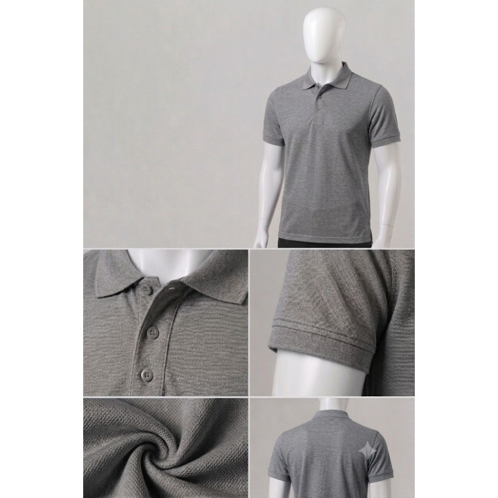Polo Yaka Dry Touch Gri İş Tişörtü