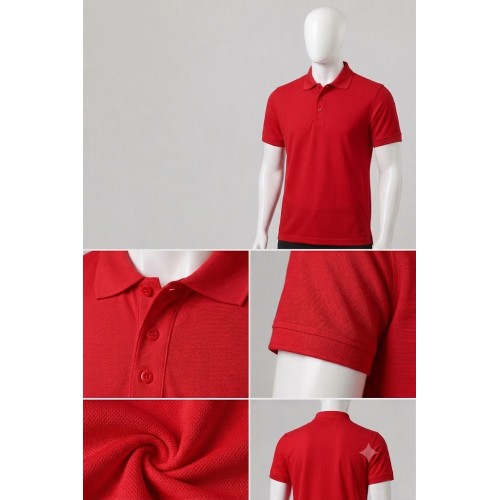 Polo Yaka Dry Touch Kırmızı Tişört