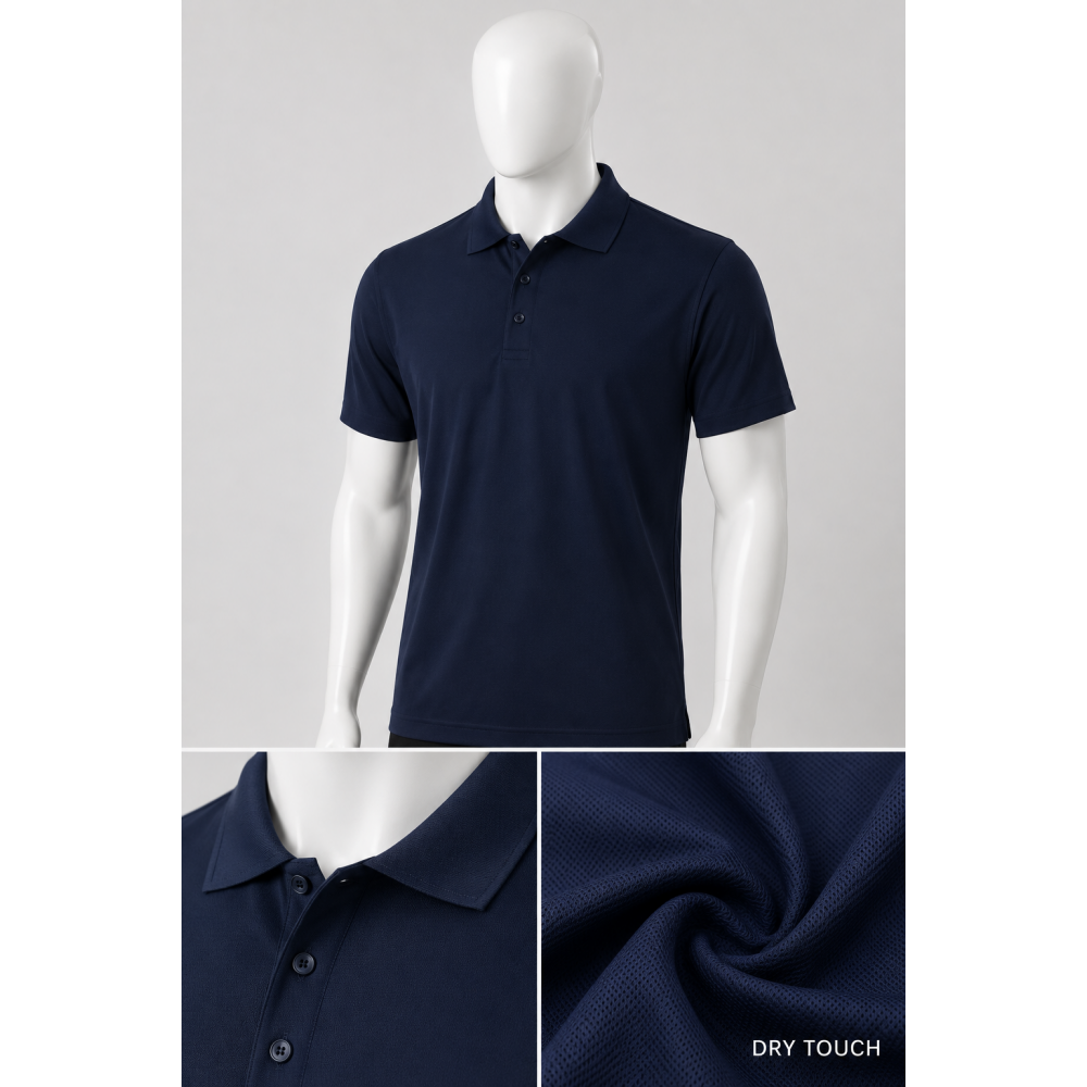 Polo Yaka Dry Touch Lacivert İş Tişörtü