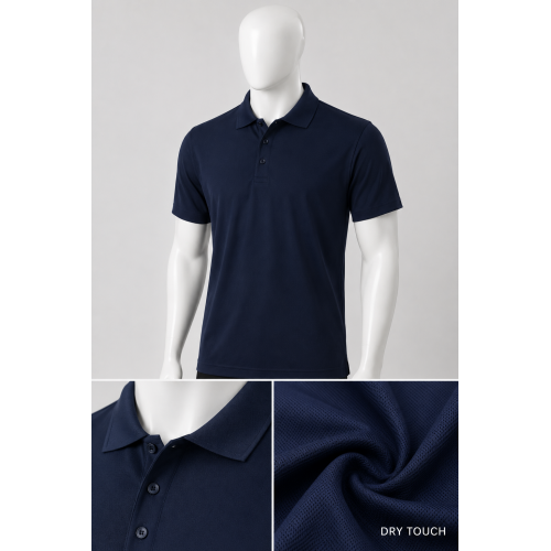 Polo Yaka Dry Touch Siyah Tişört