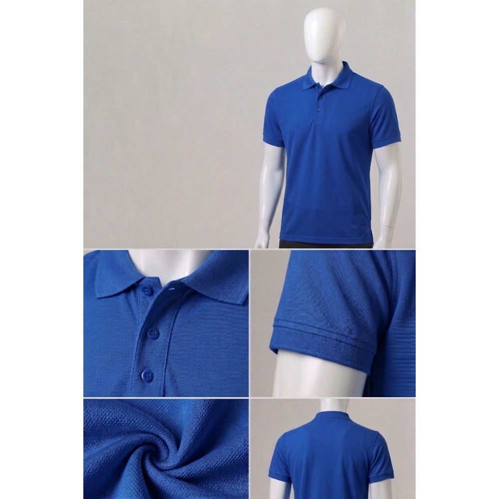 Polo Yaka Dry Touch Saks Mavi İş Tişörtü