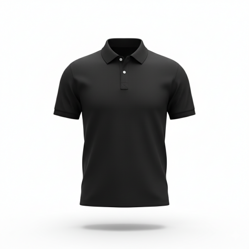 KISA KOLLU SİYAH POLO YAKA LAKOST TSHİRT