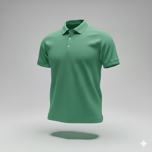 KISA KOLLU CANLI YEŞİL POLO YAKA LAKOST TSHİRT