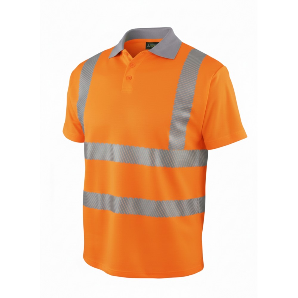 Turuncu Kontrast İş Tişörtü - Olympus Safety Comfort Myform Olympus turuncu kontrast renkli iş güvenliği polo tişört