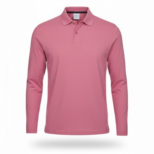 UZUN KOLLU PEMBE POLO YAKA LAKOST TSHİRT