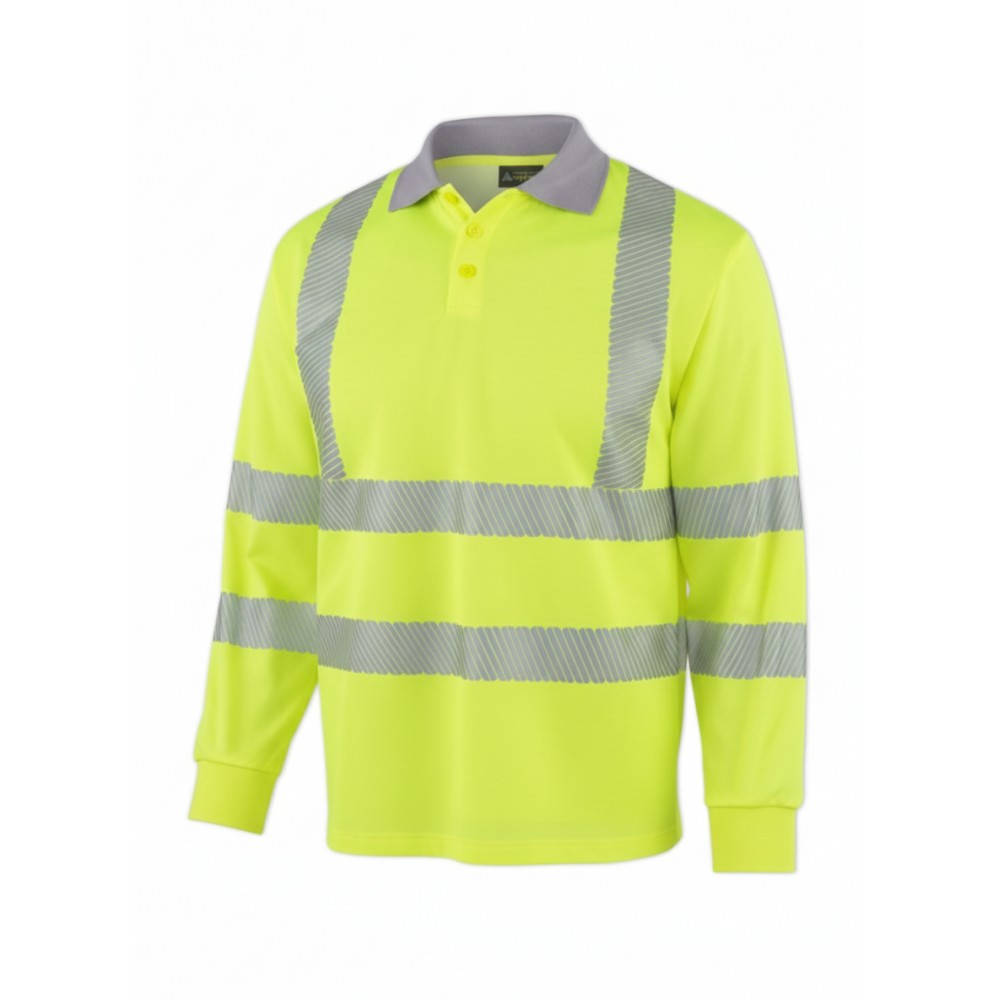 Myform Olympus Safety Comfort uzun kollu sarı polo yaka iş tişörtü
