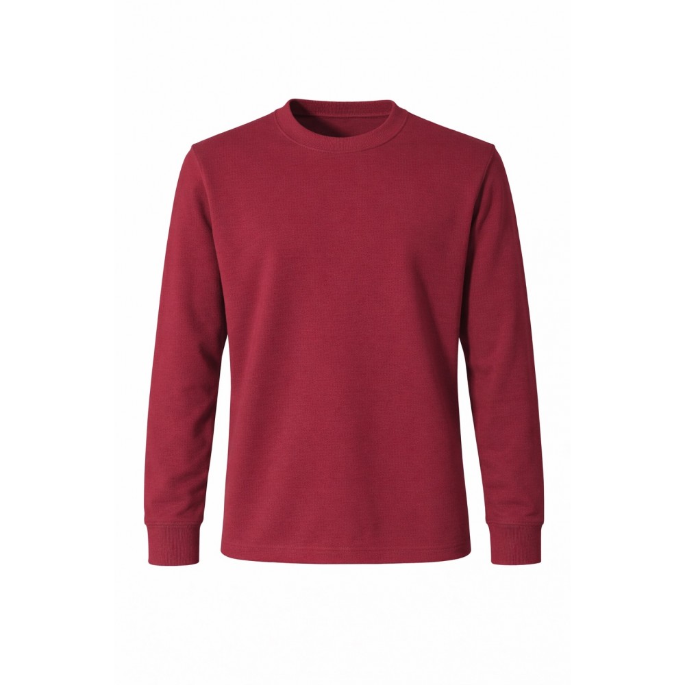Bordo uzun kollu bisiklet yaka 2 iplik iş sweatshirt personel kıyafeti