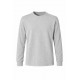 Açık gri melanj bisiklet yaka 2 iplik iş sweatshirt önden görünüm