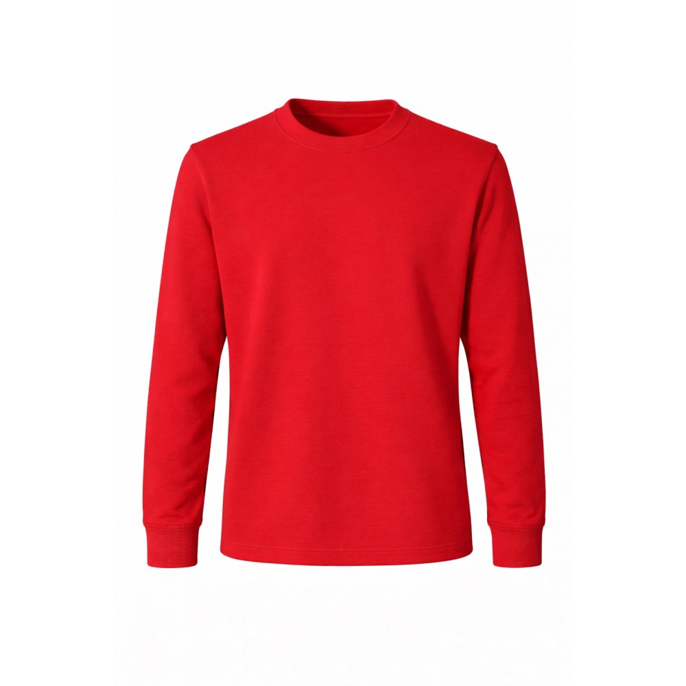 Kırmızı  bisiklet yaka 2 iplik personel iş sweatshirt