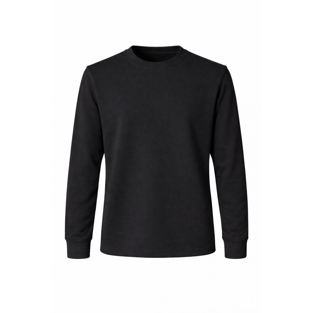 Siyah bisiklet yaka 2 iplik personel iş sweatshirt profesyonel iş üniforması