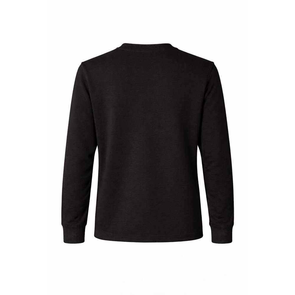 Siyah bisiklet yaka 2 iplik personel iş sweatshirt profesyonel iş üniforması
