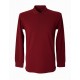 Uzun kollu bordo polo yaka 2 iplik sweatshirt, kurumsal personel giyimi için dayanıklı ve prestijli üst giyim ürünü