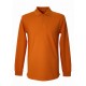 Uzun kollu turuncu polo yaka 2 iplik sweatshirt, kurumsal personel giyimi için dayanıklı ve yüksek görünürlüklü üst giyim ürünü