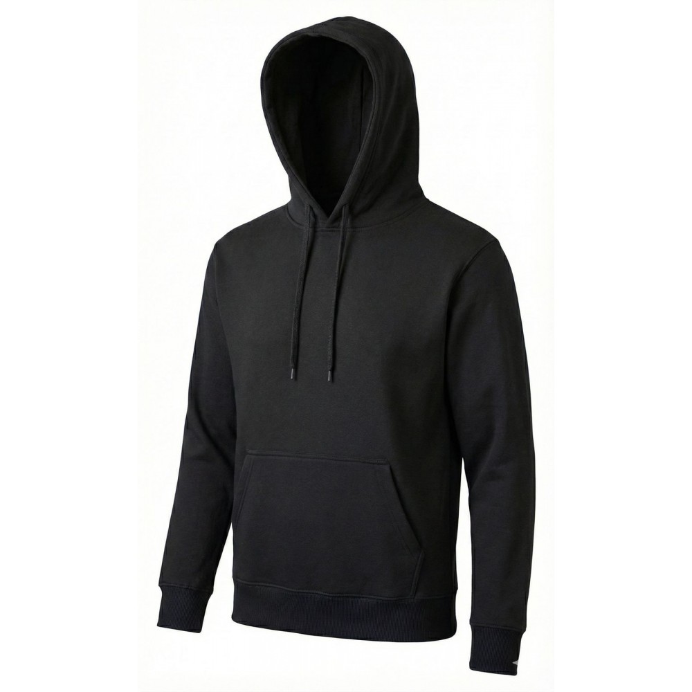 siyah kapüşonlu 3 iplik sweatshirt