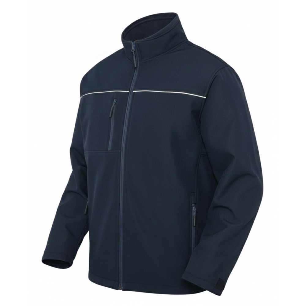 Myform 3108 lacivert softshell outdoor mont ön ve yan görünüm