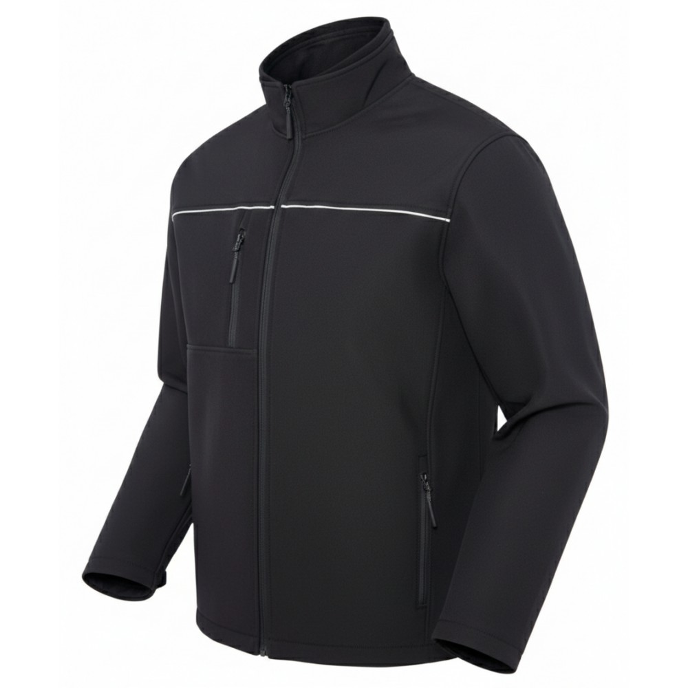 Myform 3108 siyah softshell outdoor iş montu teknik detay görünümü