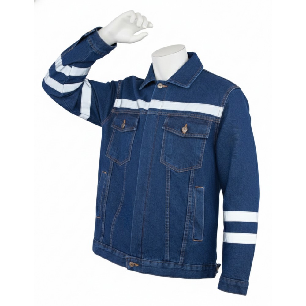 Myform Sona Denim 3109 mavi kot mont profesyonel iş kıyafeti