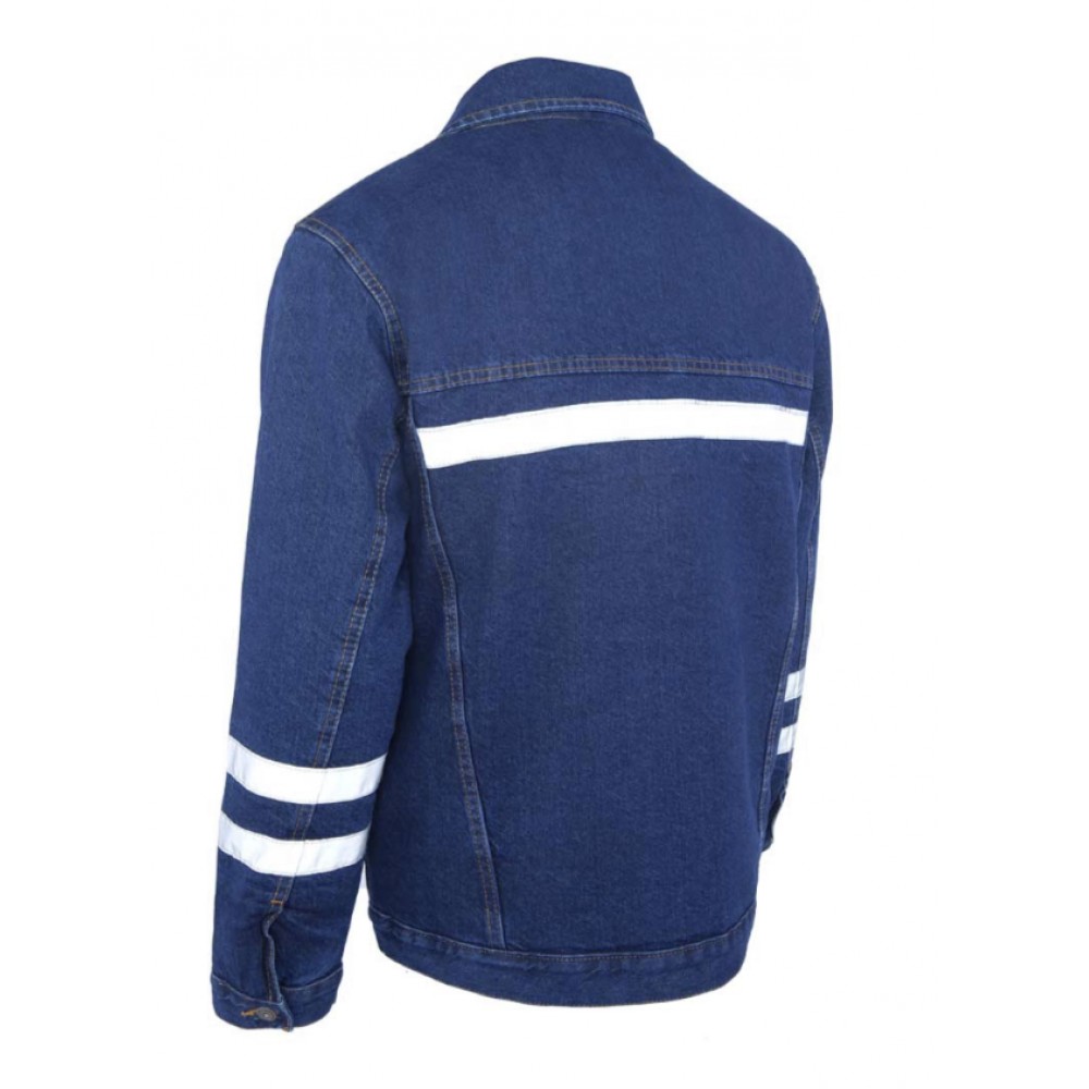 Myform Sona Denim 3110 mavi kapitoneli kışlık kot mont iç astar detayı