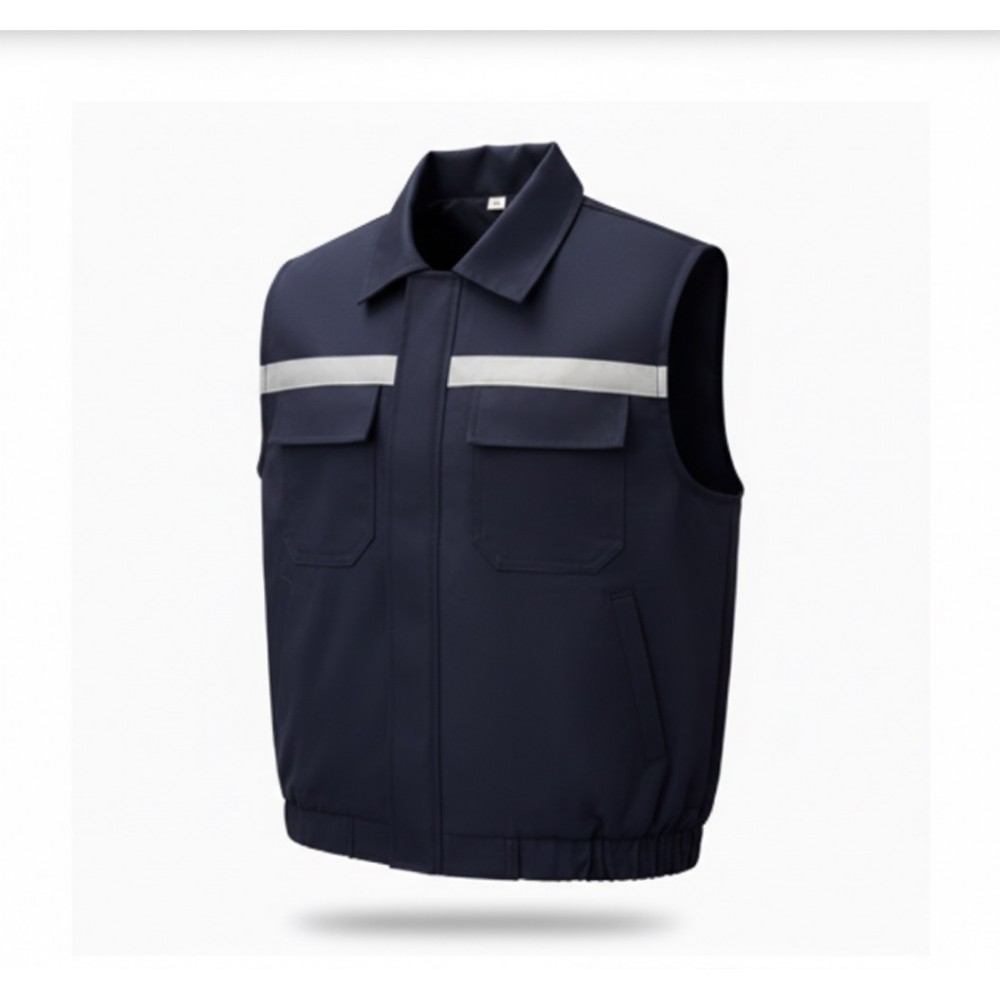 7x7 gabardin kumaş kapitoneli lacivert iş yeleği dayanıklı tasarım