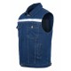 Myform Sona Denim Kapitoneli Kot Yelek 9129 Myform Sona Denim 9129 mavi kapitoneli kışlık kot yelek ön ve iç görünüm