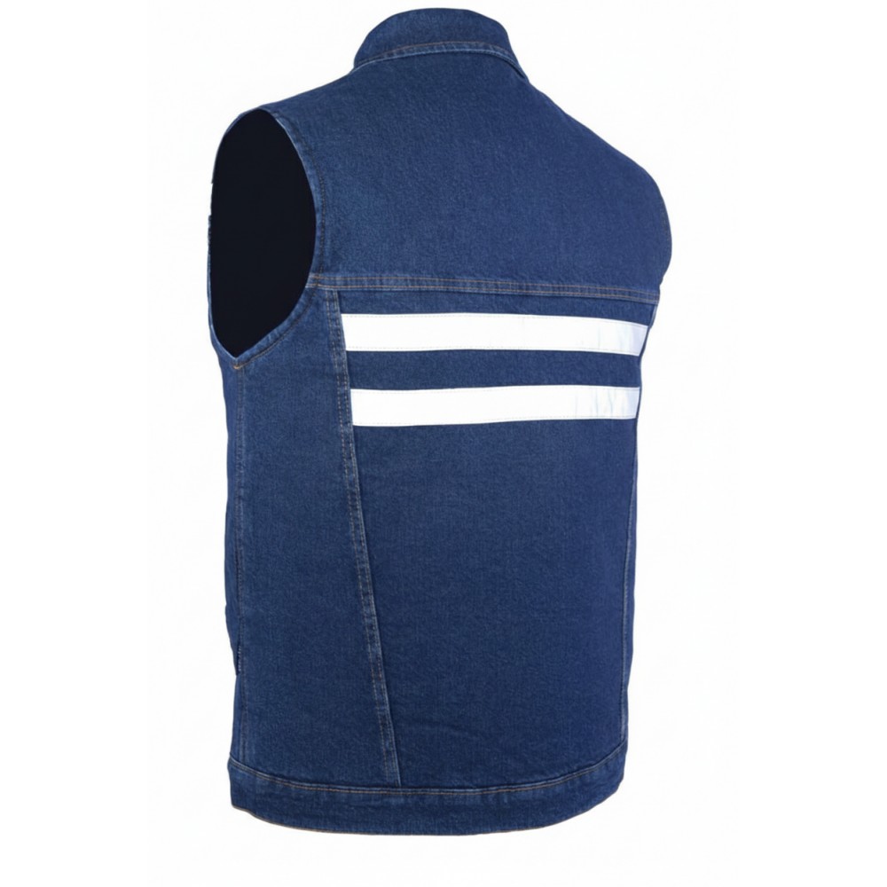 Myform Sona Denim Mavi Kot Yelek 9128 Myform Sona Denim 9128 mavi kot iş yeleği çok cepli model