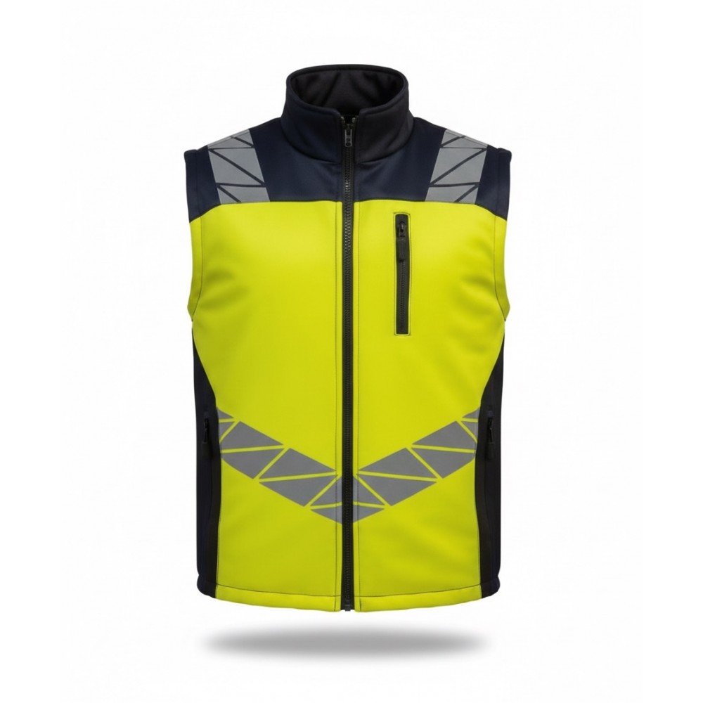 hi-vis reflektörlü sarı iş yeleği hafif ve yüksek görünürlüklü tasarım